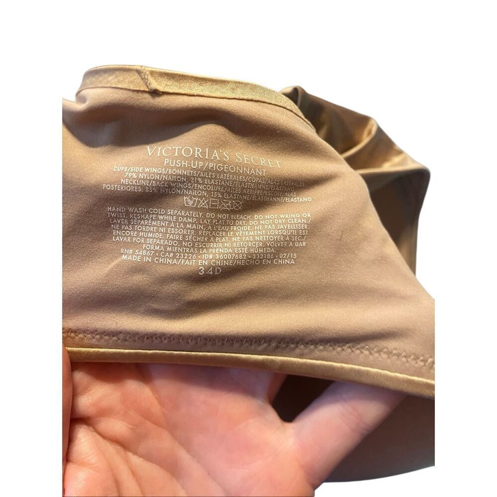 Victoria’s Secret push-up brawl tan size 34D padded criss cross back - Picture 3 of 5